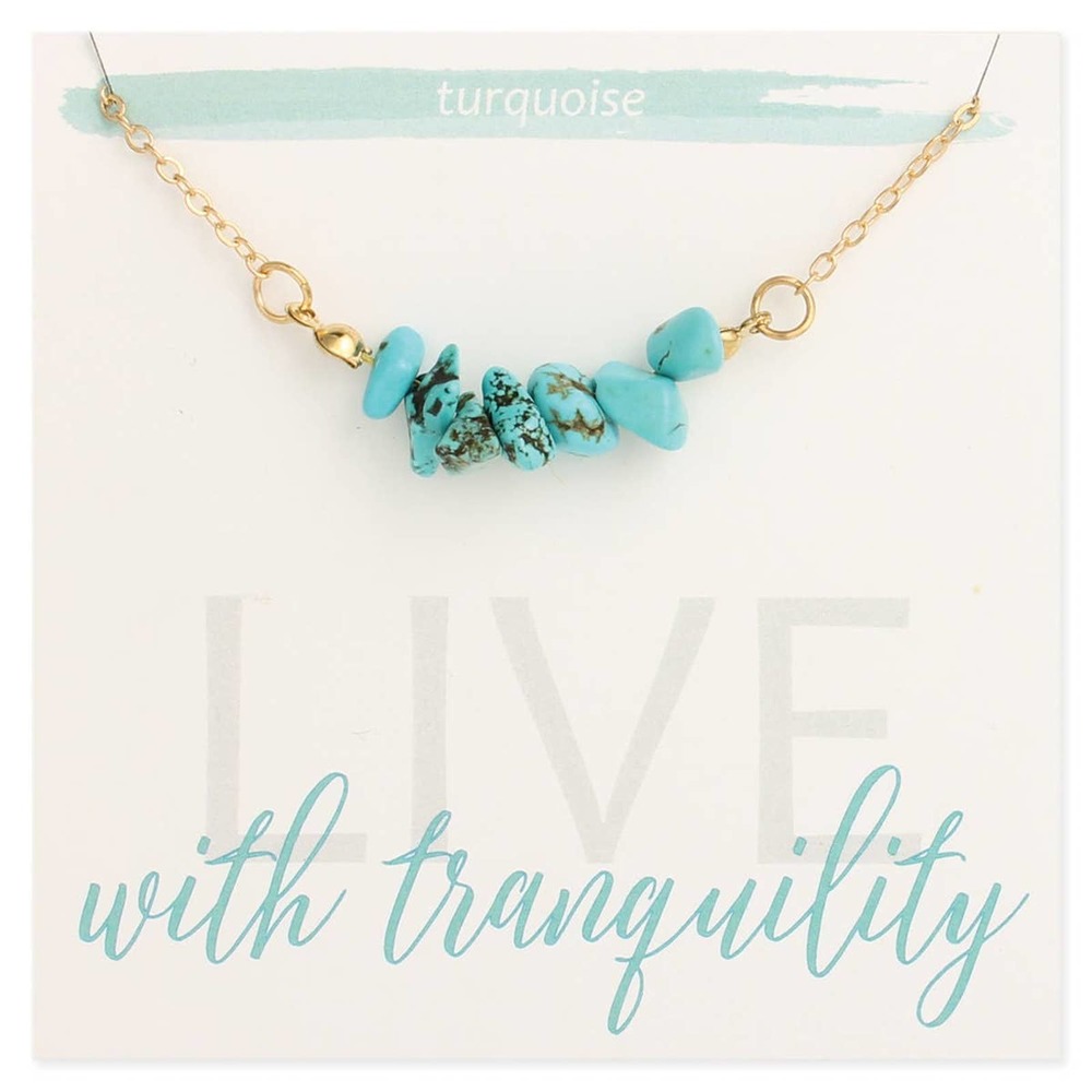 Live with Tranquility Turquoise Stone Chip Necklace
